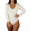Clessidra Pacco da 2 Body Donna Manica Lunga in Lana Cotone PD4710 (4, Bianco)