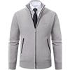 Duohropke Cardigan da uomo con cappuccio Felpa con chiusura lampo, maglione spesso interno felpa foderata in lana, cappotto invernale a maniche lunghe, giacca a vento, grigio., XL