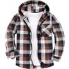 SwissWell Camicie Flanella da Uomo Camicie Quadri con Cappuccio Cerniera Camicia a Maniche Lunghe Felpa con Cappuccio Giacca Camicia da Boscaiolo Lavoro Escursionismo Campeggio