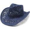 Generico Cappello Da Sole Donna Uomo, Cappello Di Paglia Estivo,Da Spiaggia Con Tesa Larga Taglia Unica Pieghevole Stile Cowboy Estivi Falde Spiaggia In Stile Country Per Arrampicata Escursionismo Campeggio