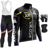 XRLQZH Abbigliamento Ciclismo Uomo Invernale Completo Abbigliamento,Antivento | Manica Lunga Completo Strada MTB Bici,9D Imbottiti Gel,3 tasche posteriori,Caldo Maschera+Guanti da ciclismo