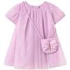 Mayoral Vestito Tulle con Borsa per Bimba Malva