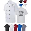 WolunLi Cappotto da cuoco personalizzato uomo/donna giacca da chef Bulk Logo/nome/testo Cappotto da chef con tasche Ristorante/Hotel Uniforme, Bianco, XS-3XL