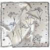 LumiSyne Sciarpe Di Seta Donna Piccolo Foulard Quadrata Tema Natura Motivo Fiore Fresco Leggera Raso Foulard Multifunzione Fazzoletto Da Collo Bandane Fascia Per Capelli Copricapo 53×53cm