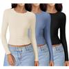 Ekouaer Base Layer Maglia Termica Donna Girocollo Intimo Termico Autunno Termico Top da Donna