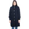 SAOL Cardigan irlandese in 100% lana merino da donna con bottoni a nodo celtico Aran Long Outdoor Cable Knit Coatigan, blu navy, XS