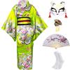 CRFASIBE 5 Pezzi Kimono Donna Giapponese, Tradizionale Yukata per Carnevale