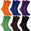 Rainbow Socks - Donna Uomo Calzini Antibatterici Senza Compressione per Diabetici - 6 Paia - Arancia Chaber Viola Verde Marrone Nero - Taglia 44-46