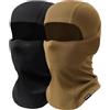 YANIKY Passamontagna traspirante, maschera da tempesta, protezione UV, passamontagna, uomo donna, cappuccio per il viso per moto, bicicletta, ciclismo, sport all'aria aperta, Nero + marrone., Taglia