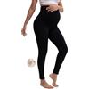 ANTLOOWW Leggings Premaman da Donna, Pantaloni Premaman a Vita Alta in Maglia Elasticizzata sulla Pancia, Leggings Premaman, Pantaloni Premaman Leggeri in Pile Opaco per Lo Yoga