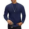 COOFANDY T-Shirt Uomo a Collo Alto Manica Lunga Maglia Semi-Dolcevita Tinta Unita Maglietta Termica Invernale Pullover Casual Blu Marino XL