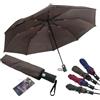 JAGUAR Ombrello Pieghevole Antivento Firmato, Mini Ombrello Piccolo Tascabile con Apertura Automatica, Ombrellino per Viaggio, da Tenere in Auto Sempre Pronto all'Uso (Misura da Chiuso: 28,5cm) T.Moro
