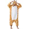 ULEEMARK Pigiama Animali Unisex Adulto Cosplay Halloween Carnevale Costume Animale Pigiama Giraffa M(156-167CM)