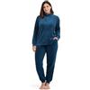 Vionara Home Pigiama Donna Invernale in Caldo e Morbido Coral Fleece, Set Pigiama in Pile, Collo Alto con 3 Bottoni, Ideale per Le Notti Fredde (IT, Testo, XXL, Regular, Regular, P606 - Ottanio)