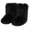 Generico Stivali Donna Caldo Stivali da Neve Donna Comode Scarpe da Neve Pelliccia Stivali Invernali Stivaletti con Pelo Breve Moda Stivali delle Donne Fluffy Fuzzy Furry Snow Boots Mode