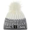 Eisbär Beanie Focus Lux Crystal Skipool Donna - Made in The EU Lana Lavorato a Maglia Invernale con Fodera, Fodera Inverno Autunno/Inverno - Taglia Unica Bianco-Grigio