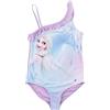 United Labels Disney La Regina del Ghiaccio Costume da bagno per ragazze con volant, ELSA Frozen, viola blu, costume da bagno per bambini, abbigliamento da nuoto, viola/blu, 110 cm-116 cm