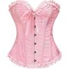 AMateschitz - Cappello da donna, corsetto a compressione addominale, guêpière a piena copertura, top gotico, bustier, corsetto sopra il busto con lacci, stampa floreale vintage, chiusura anteriore
