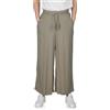 DENIMFY Palazzo - Pantaloni estivi da donna, vestibilità larga, taglia DFKate, pantaloni estivi leggeri, lunghezza alla caviglia, vita elasticizzata, tinta unita, motivo 100% viscosa, verde, bianco,