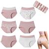 Generico Set da 6 Slip da Donna in Morbido Cotone Elasticizzato con graziosa Stampa a Cuoricini; Biancheria Intima a Vita Alta Traspirante con Fascia Elastica in Vita (Mix,XXL)