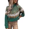 oytto Maglione da donna con grafica indiana a maniche lunghe, girocollo con stampa nordica, per tutti i giorni di Natale, Verde, XXX-Large