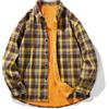 Generisch Camicia da uomo foderata in flanella stile boscaiolo - calda giacca con pile Teddy | camicia invernale a quadri per attività all'aperto e tempo libero, Stil_m03 Giallo, L