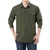 Generic Maglietta da uomo a maniche lunghe, con bottoni, con 2 tasche, casual, vestibilità larga, per safari all'aperto, Z02-verde Camicie Con Doppie Tasche, XXL