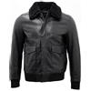 Infinity Uomini A2 Nero Nappa Bomber Giacca in Pelle con Collo in Montone Staccabile XL