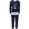 Nada Home Pigiama Serafino Cotone Interlock Lungo Donna S2G Italia Stampato 3691