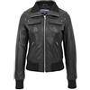 House Of Leather Giacca bomber da donna in vera pelle vestibilità slim fit blouson Motto, Nero , 40
