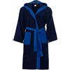 Morbidissimi Accappatoio Spugna Adulto Bicolor Con Cappuccio, Cinturino e 2 Tasche, Accappatoi Uomo Donna Morbidi 400 gr/mq Puro Cotone Y780 (Accappatoio Blu Navy-Blu Royal, L)