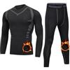 HZQIFEI Intimo Termico Uomo Set di Maglietta e Pantaloni a Compressione, Biancheria Intima Funzionale Termica Uomo per Sci Palestra Ciclismo Calcio Corsa