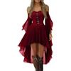 Generico Abito Steampunk Donna Cerimonia Felpa Vestito Carnevale Sexy Halloweendonna Princess Bianco Pirata Donna Principesse Adulti Sposa Vestito Halloween Strega S