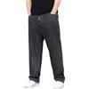 Generisch Jeans da uomo, vintage, baggy, per il tempo libero, con bottoni, gamba dritta, pantaloni in jeans ripstop, taglie forti, casual, outdoor, dritti, vestibilità classica, grigio., L