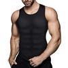 Chumian Maglietta Compressione Uomo Canotta Contenitiva Snellente Intimo Modellante Dimagrante Fascia Pancia Sportivo Fitness Canottiera (Nero, L)
