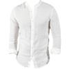 DIDYUGO Camicia Uomo in Lino Manica Lunga Collo alla Coreana Slim Fit S M L XL XXL XXXL (XXL - Bianco)