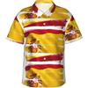 ZQYTGFDC Camicie estive da uomo con bandiera della Spagna, a maniche corte, con bottoni, stile casual ed elegante, nero, XX-Large