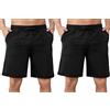 Aseniza Pantaloncini Uomo 2 Pezzi Estivi Pantaloncini Tuta Uomo Pantaloni Corti Sportivi Cotone Shorts Bermuda Casual con Coulisse e Tasche Nero XL
