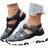 Sobzia Sandali Estivi Donna,Sandali Chiusi Davanti Donna Estive Ortopedici Comodi Sandalo Trekking Sportivi Leggeri Sandalo con Zeppa Antiscivolo Scarpe con Strappo Scarpa Passeggio Nero 40