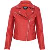 Infinity Leather Giacca da Donna Rosso Stile vintage in Vera Pelle Con Zip da Motociclista M