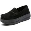 Generic Sandali da donna taglia 8 grandi scarpe a dondolo con suola spessa da donna casual scarpe casual slip on spugna suola morbida scarpe moda donna business casual scarpe, Nero , 36.5 EU