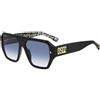 DSQUARED2 D2 0128/S Occhiali da sole, Black Pattern White, 58 Uomo, Black Pattern White, 58