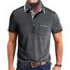 Comilaka Polo Uomo Manica Corta Cuciture a Quadri Polo con Tasca S-4XL | T-Shirt,Estiva,Casual,Maglia,Golf
