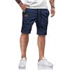 Tansozer Pantaloncini Bermuda Uomo Estivi Casual Pantaloni Corti Cotone Leggero Traspirante Cargo Chino Shorts con Tasche Blu Malachite L