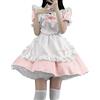 Duohropke Dirndl da donna, abito da cameriera francese, abito da cosplay, abito sexy Lolita per l'Oktoberfest, abito midi Dirndl, abito festivo barocco, costume da cameriera