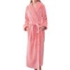 LOIJMK Accappatoio da donna in cotone soffice con cintura lunga, kimono, comodo e morbido, leggero, in spugna, con cappuccio lungo, Colore: arancione., XXXL