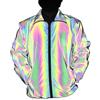 NEWLOPO Rainbow Riflettente Giacca Cappotto Donna e Uomo
