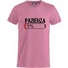BrolloGroup T-Shirt Uomo Pazienza 1% Magliette Simpatiche PS 27431-A001 (Rosa, L)