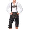 Brandsseller Trachten Pantaloni in pelle Capri lunghi marrone scuro - Taglia 48 50 52 54 56 - Oktoberfest marrone scuro. 56