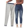 Yehopere Jeans da Donna in Pile Invernale, Imbottiti, Slim Fit, Caldi, Skinny a Vita Alta, Blu As33, S